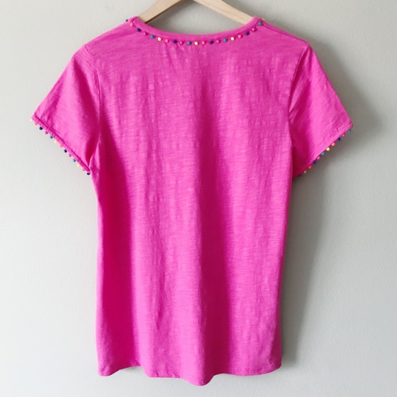 Boden British Charlie Pom Jersey Tee Shirt Pink M - Picture 8 of 16